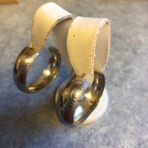 Etched silver earrings